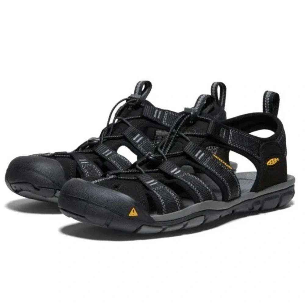 Keen Clearwater CNX Sandals Black Comfort Lace-Lock Bungee Waterproof Mens Sz 12